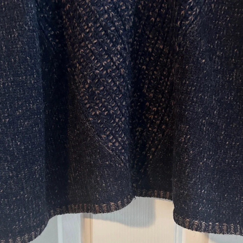 GAP Women's Navy Open Front Cardigan 100% Lambswool M Cozy Cottagecore Fisherman